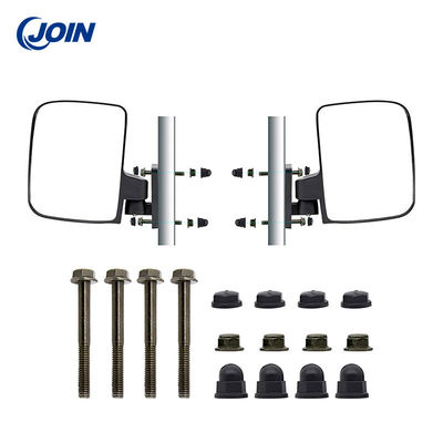 กระจกมองหลังกอล์ฟสีดำพลาสติกแรงกระแทกสูงปกติติดตั้งง่าย